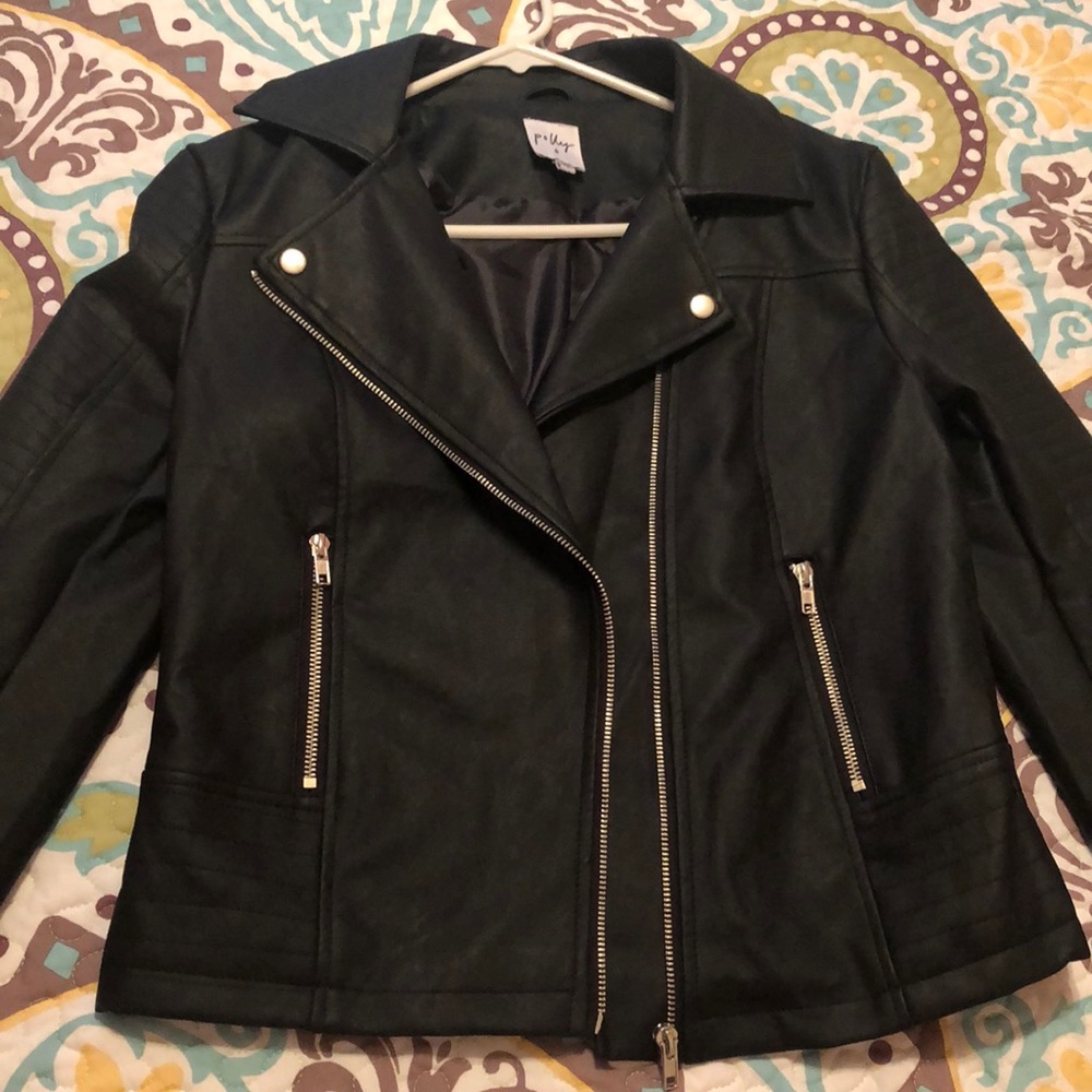 Black leather jacket
